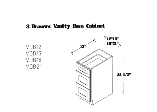 CRU Vanity Cabinet 3 Drawers